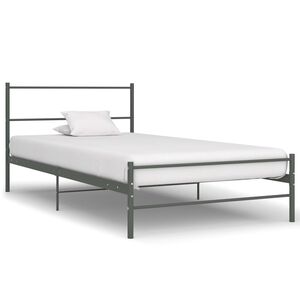 vidaXL Cadre de lit sans matelas gris m&eacute;tal 100x200 cm