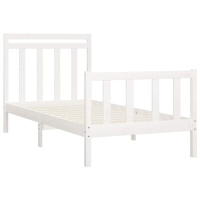 vidaXL Cadre de lit Blanc Bois de pin massif 100x200 cm