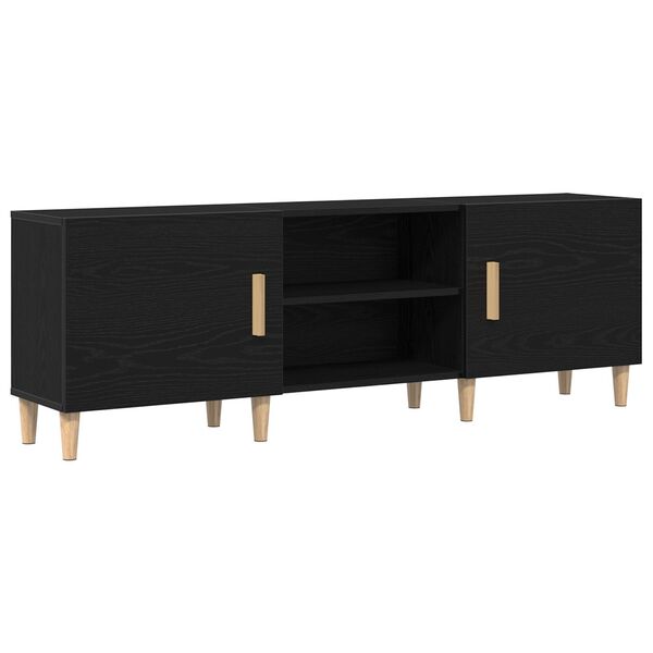 vidaXL Meuble TV Ch&ecirc;ne noir 150 x 30 x 50 cm Bois d'ing&eacute;nierie