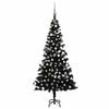 vidaXL Arbre de No&euml;l artificiel pr&eacute;-&eacute;clair&eacute; et boules noir 120 cm PVC