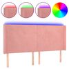 vidaXL T&ecirc;te de lit &agrave; LED Rose 163x16x118/128 cm Velours