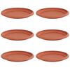 vidaXL Plateau &agrave; fleurs rond 6 pc Rouge brique &Oslash; 17,5 x 2 cm Plastique