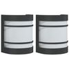 vidaXL Appliques murales d'ext&eacute;rieur 2 pcs noir acier inoxydable