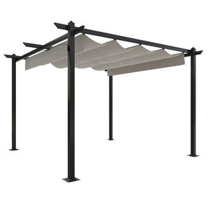 vidaXL Tonnelle de jardin avec toit r&eacute;tractable 3x3 m Cr&egrave;me