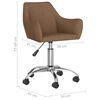 vidaXL Chaise pivotante de bureau Marron Tissu