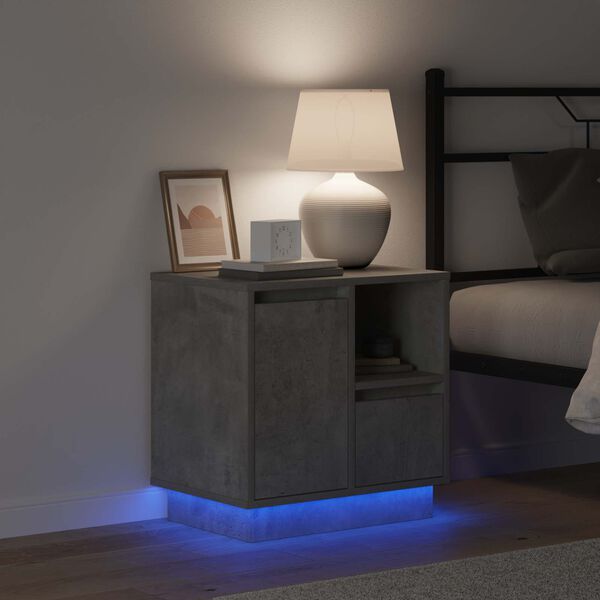 vidaXL Cabinet de chevet 2 pcs Gris b&eacute;ton 50 x 34,5 x 50 cm.