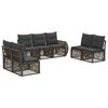 vidaXL Ensemble de canap&eacute; de jardin 7 pcs Gris et Gris fonc&eacute; polyrotin
