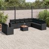 vidaXL Salon de jardin 11 pcs avec coussins noir r&eacute;sine tress&eacute;e