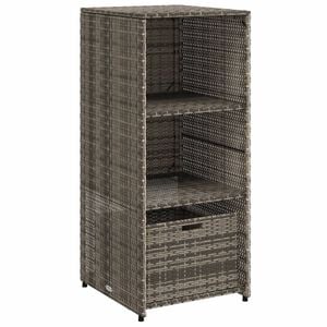 vidaXL Armoire de rangement de jardin gris 50x55x115 cm r&eacute;sine tress&eacute;e