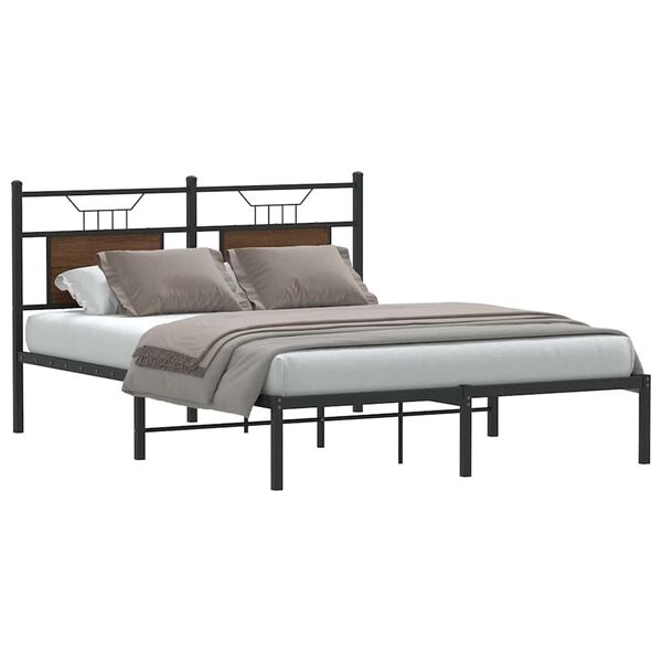 vidaXL Cadre de lit sans matelas ch&ecirc;ne marron 140x200 cm