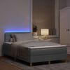vidaXL Lit &agrave; ressort LED avec matelas Gris clair 120 x 200 cm tissu