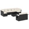 vidaXL Salon de jardin 10 pcs avec coussins noir r&eacute;sine tress&eacute;e