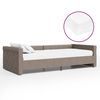 vidaXL Lit avec matelas et &eacute;clairage USB Taupe Tissu 90x200 cm