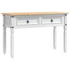 vidaXL Table d'appoint avec tiroir Blanc 115 x 46 x 73 cm Pin massif