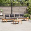 vidaXL Ensemble de canap&eacute; de jardin 5 pcs Marron et gris