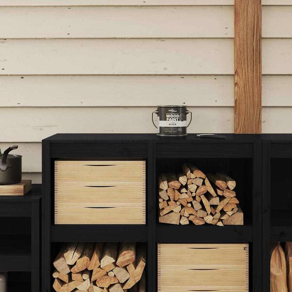 vidaXL Peinture pour bois Noir 16,5 x 16,5 x 15,9 cm Impression murale