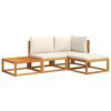 vidaXL Ensemble de canap&eacute;s de jardin 4 pi&egrave;ces avec coussins en bois d'acacia et rotin