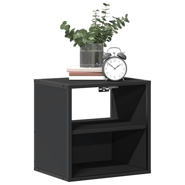 vidaXL Tables de chevet murales 2 pcs noir 40x31x39,5 cm