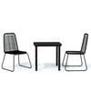 vidaXL Ensemble &agrave; manger de jardin 3 pcs Noir