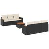 vidaXL Salon de jardin 7 pcs avec coussins noir r&eacute;sine tress&eacute;e