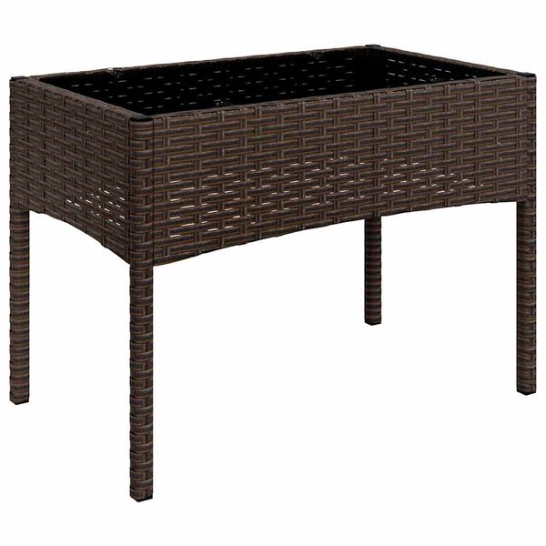 vidaXL Salon de jardin 4 pcs avec coussins Marron R&eacute;sine tress&eacute;e