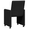 vidaXL Chaises de Salle &agrave; Manger avec Roues 2 pcs Noir 57 x 66 x 94 cm