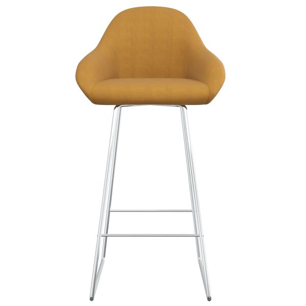 vidaXL Tabouret de bar Marron Velours