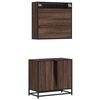 vidaXL Ensemble de meubles de salle de bain 2 pcs Ch&ecirc;ne marron