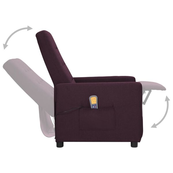 vidaXL Fauteuil de massage Violet Tissu