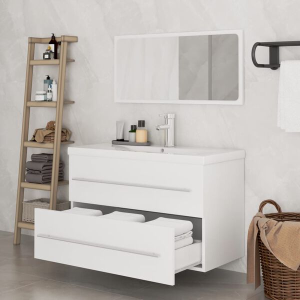 vidaXL Ensemble de meubles de salle de bain 3 pcs Blanc