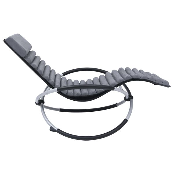 vidaXL Chaise longue d'ext&eacute;rieur avec coussin Acier Gris