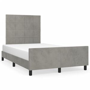 vidaXL Cadre de lit sans matelas gris clair 120x190 cm velours