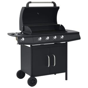 vidaXL Barbecue &agrave; gaz 4+1 zones de cuisson Noir Acier