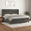 vidaXL Sommier &agrave; lattes de lit et matelas Gris fonc&eacute; 200x200cm Velours