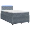 vidaXL Lit boxspring avec matelas Gris fonc&eacute; 120 x 190 cm Velours