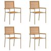 vidaXL Chaises empilables de jardin 4 pc Marron et beige