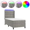 vidaXL Sommier &agrave; lattes de lit matelas et LED Gris clair 100x200 cm