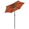 vidaXL Parasol de jardin avec lumières LED terre cuite aluminium