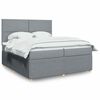 vidaXL Sommier &agrave; lattes de lit avec matelas Gris clair 200x200cm Tissu