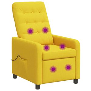 vidaXL Fauteuil de massage inclinable Jaune clair 65 x 93 x 102 cm