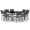 vidaXL Mobilier de salle &agrave; manger d'ext&eacute;rieur 9 pc Acier
