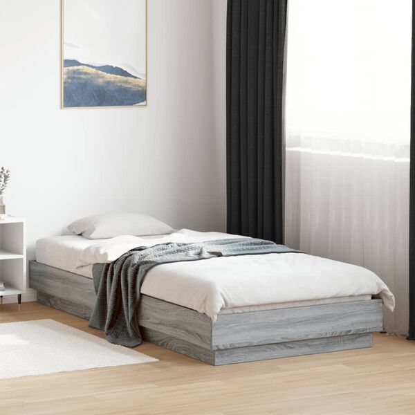 vidaXL Cadre de lit sans matelas sonoma gris 90x200 cm