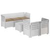 vidaXL Canap&eacute; de Jardin 5 Places avec Coussins Aspect Rotin PP Blanc