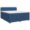 vidaXL Lit boxspring avec matelas Bleu 160 x 200 cm Tissu