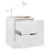 vidaXL Tables de chevet 2pcs Blanc brillant 40x40x50cm bois ing&eacute;nierie