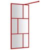 vidaXL Paroi de douche avec verre ESG transparent rouge 90x195 cm