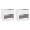 vidaXL Tables de chevet 2 pcs Blanc Bois d'ing&eacute;nierie