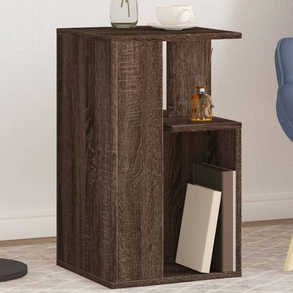 vidaXL Table d'appoint ch&ecirc;ne marron 35x35x60 cm bois d'ing&eacute;nierie