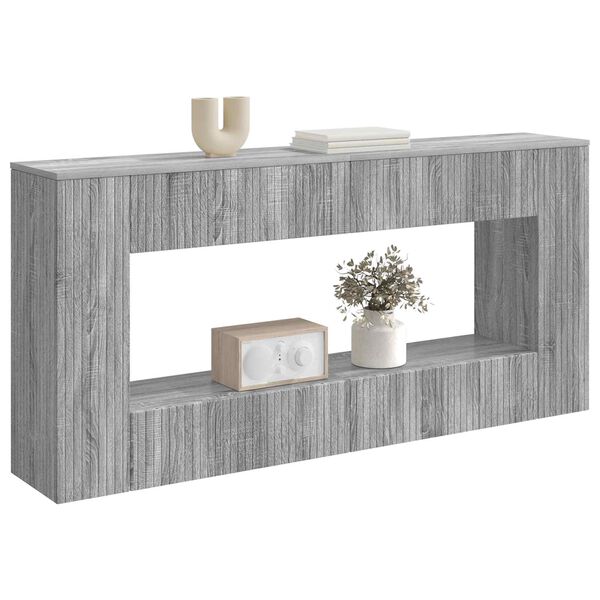 vidaXL Table console Gris Sonoma 155 x 29 x 74 cm Bois d&rsquo;ing&eacute;nierie