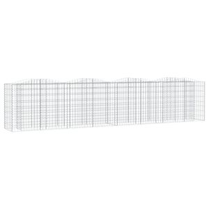 vidaXL Lit sur&eacute;lev&eacute; &agrave; gabions arqu&eacute; 400x50x100 cm Fer galvanis&eacute;